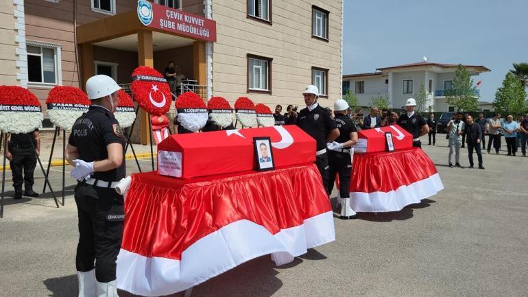 Polisin şehit ettiği 2 komiser için tören