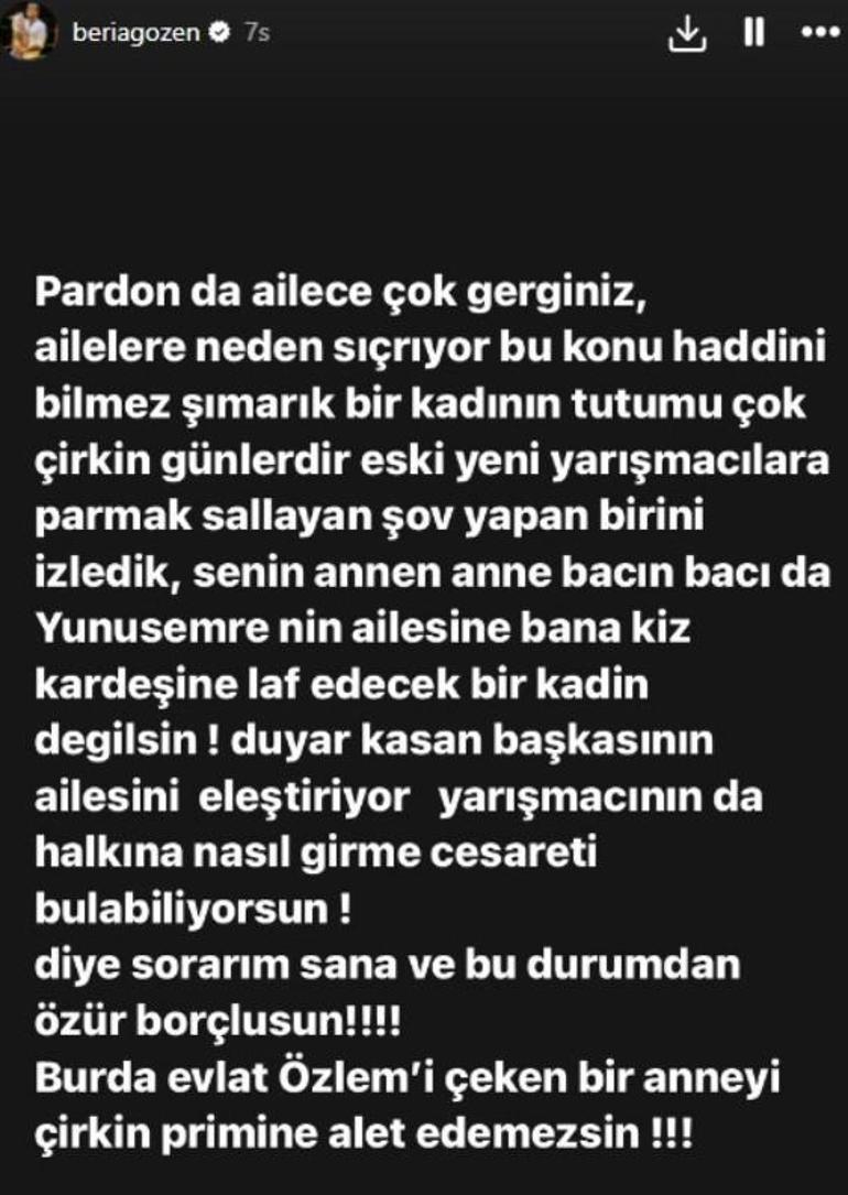 Aleyna 'Beni karısıyla karıştırmasın' dedi! Yunus Emre'nin eşi ateş püskürdü