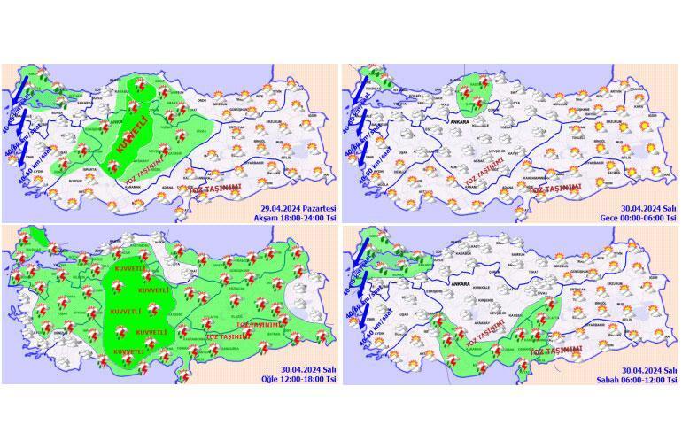 Meteoroloji yeni harita yayımladı! 14 il için sarı kodlu uyarı! Bu saatlerde dışarı çıkmayın