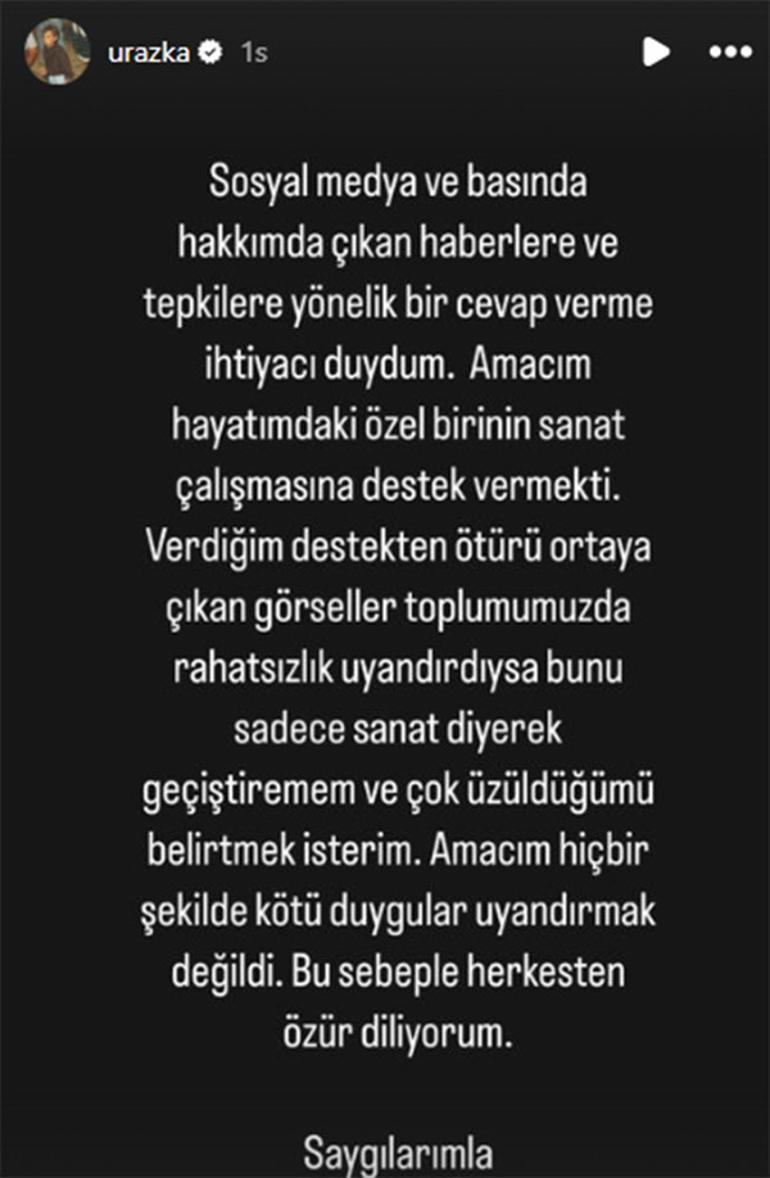 Uraz Kaygılaroğlu'nun sergi pozlarına tepki yağmıştı! 'Tekrar özür dilerim'